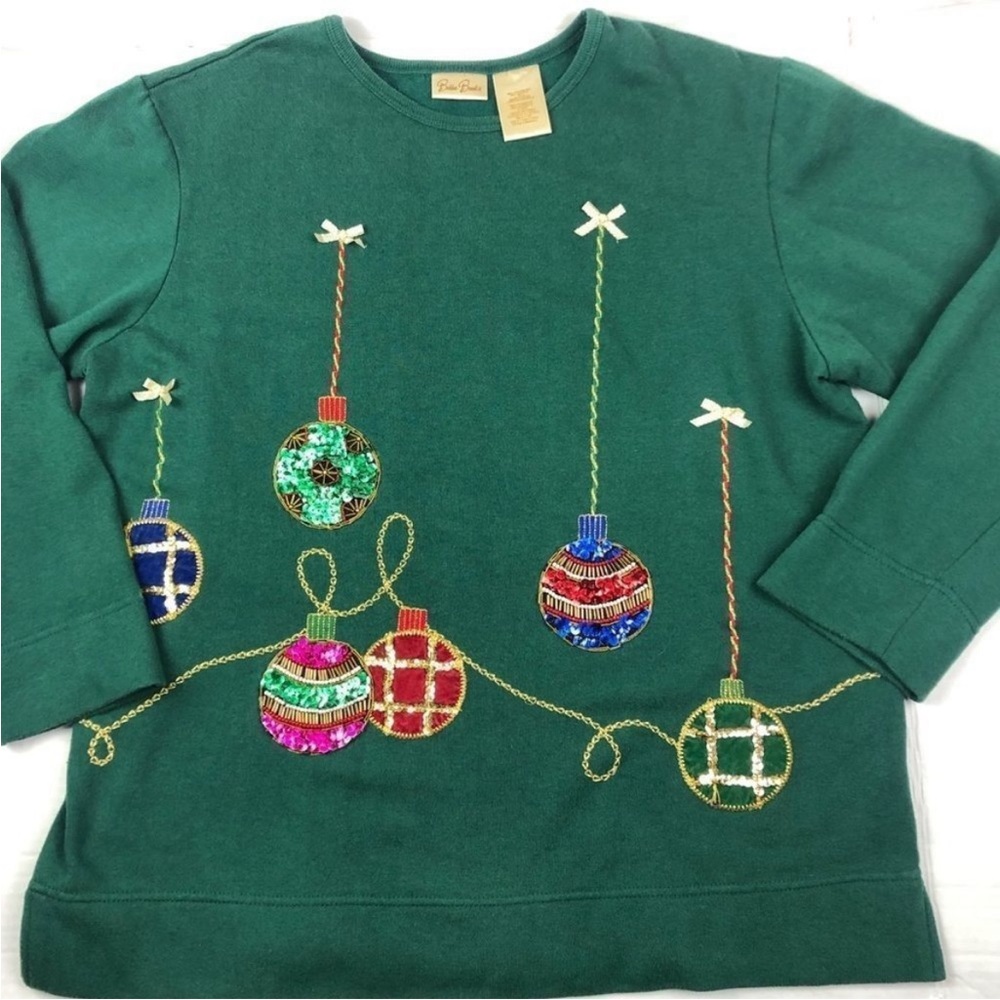 Beaded Christmas Pullover Sweater